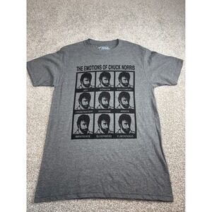 Chuck Norris Emotions Graphic‎ T-Shirt Gray Funny Humor Mens Tee Mens Small